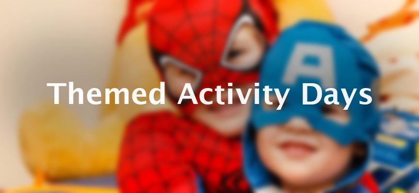 Kids dressed up in superhero costumes